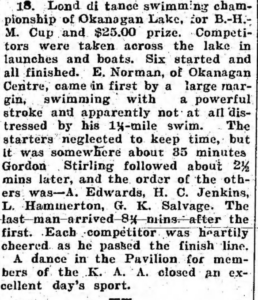 August 11 1910 Kelowna Courier article